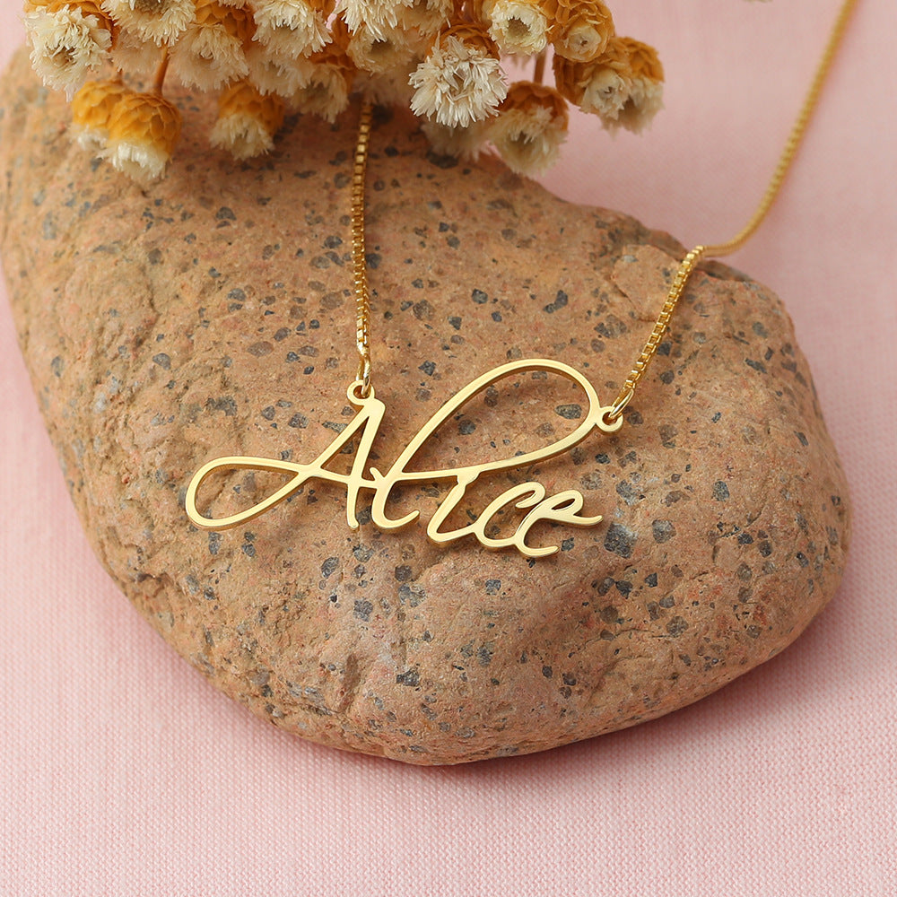 S925 personalized custom letter name pendant necklace 04b4edee-a9fb-4bad-92db-e80e44d2c375 Artshiney