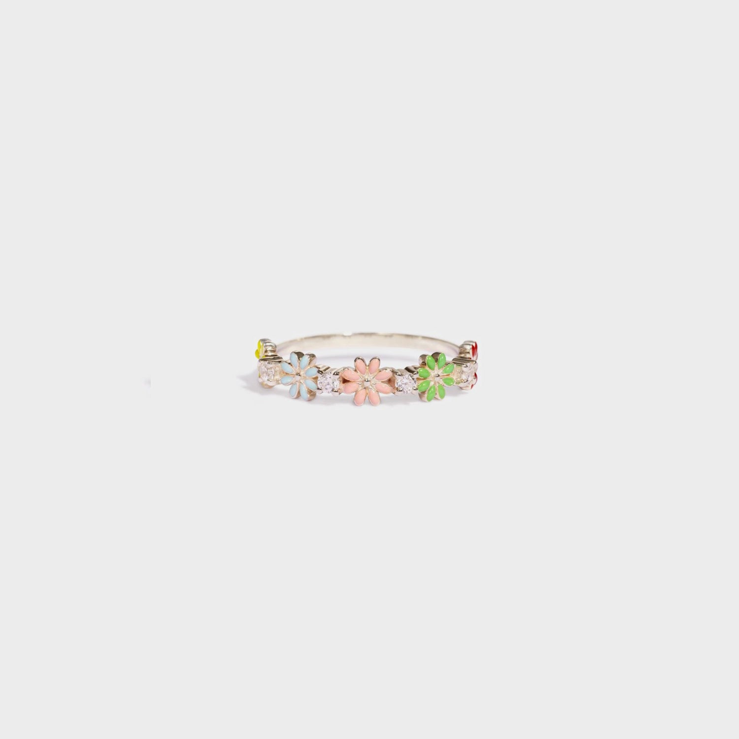 Flower Shape 925 Sterling Silver Zircon Ring Silver 0eb61dac-d711-48cc-890d-ce96677b6690-Max Trendsi