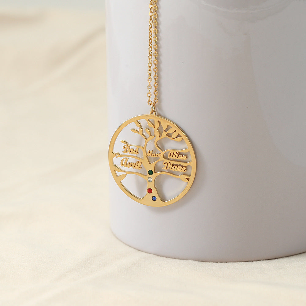 Trendy Fashion Hollow Round Matching Tree of Life Customizable Name Design Versatile Necklace 0ef654df-7513-4f4f-a56f-927a7d485004 Artshiney