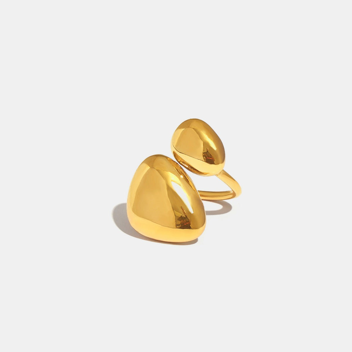 18K Gold-Plated Irregular Bypass Ring Gold 7 12b12587-ca45-4521-8417-29c686d9c1f3-Max Trendsi
