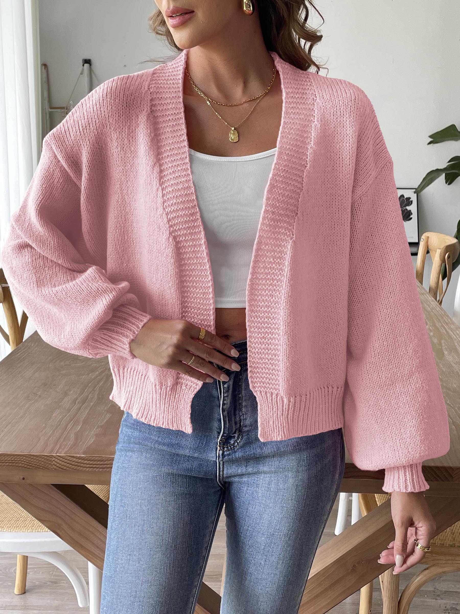 Open Front Long Sleeve Cardigan Dusty Pink 16614d0c-d9de-4cb3-82fb-09589a38385b-Max Glownestbest