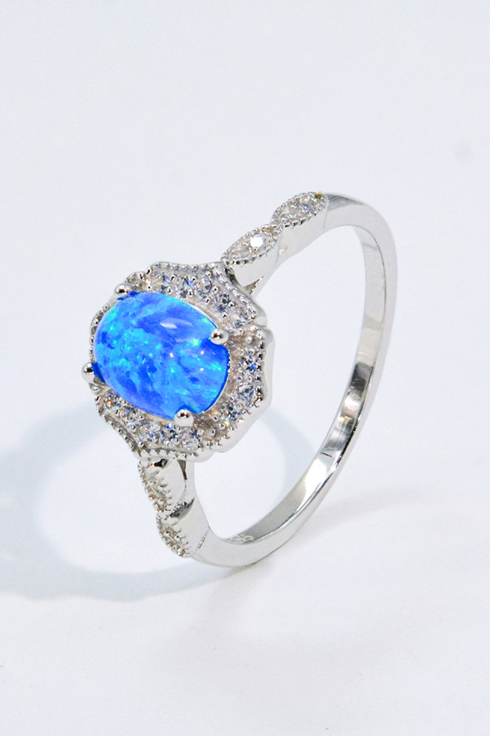 Opal and Zircon 925 Sterling Silver Ring Blue 261207ee260746cbb5c385147ef4162e-Max Trendsi