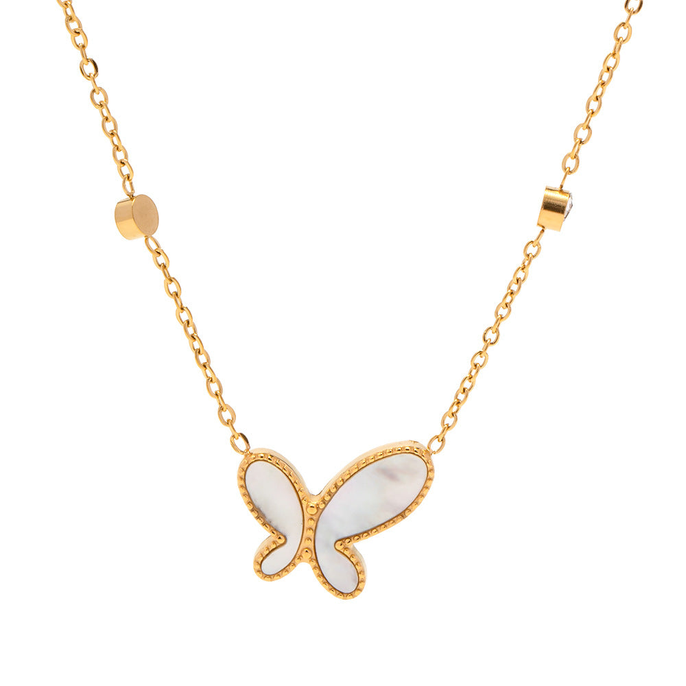 18K Gold Exquisite Fashion Butterfly Inlaid Diamond Design Versatile Necklace Only 29da0051-4d70-4c39-917c-e8e2b958f475 Artshiney