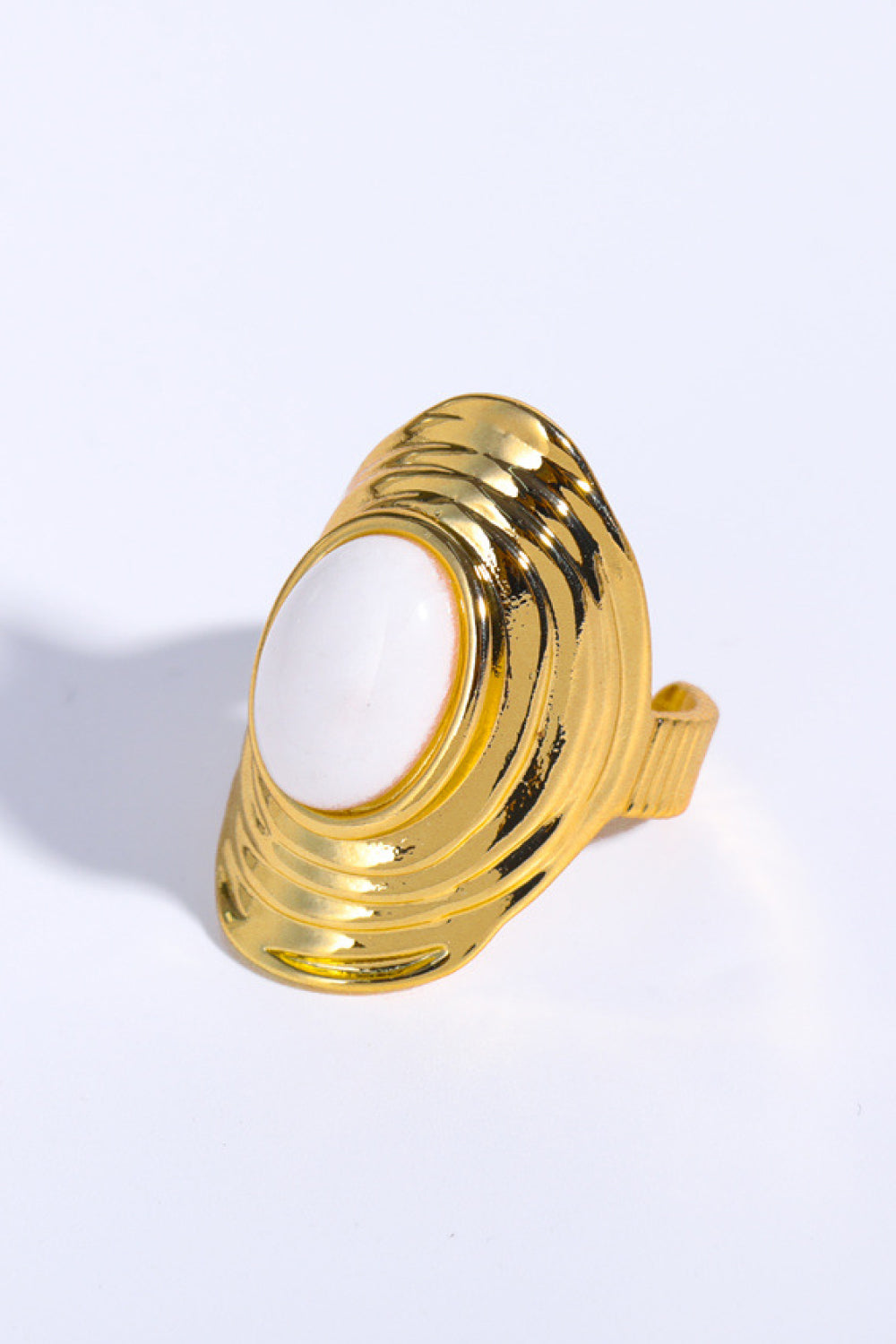 Natural Stone Copper Ring White One Size 30e0f6c39ae345b2a5c94c57cf5f83cf-Max Trendsi