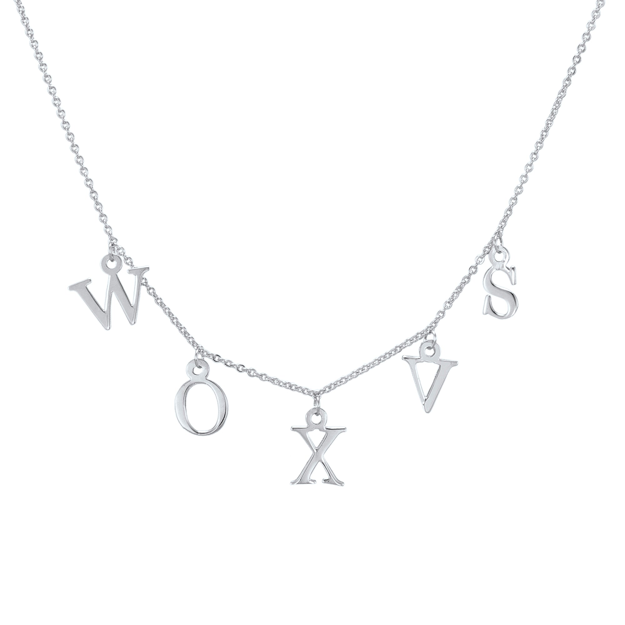 Handmade Multiple Single Letter Customizable Necklace Silver 5dd49b4b-67d3-4caa-989d-ad1182802308 Artshiney