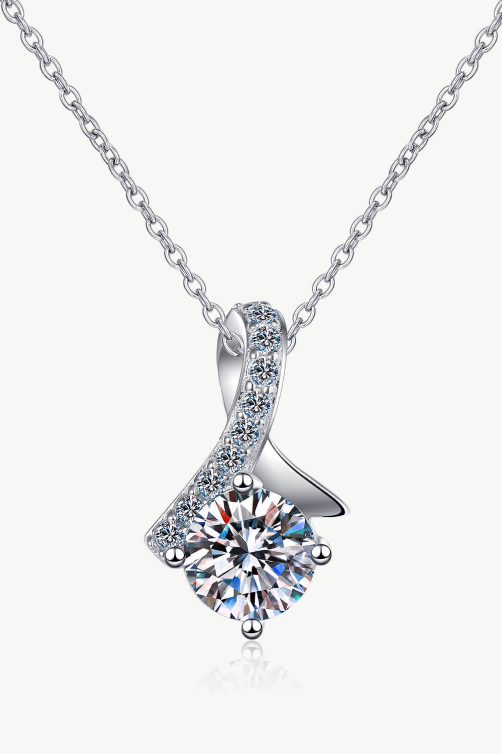 Unique and Chic Moissanite Pendant Necklace Silver One Size 61300446e7c94626ba9d134813e28acf-Max Trendsi