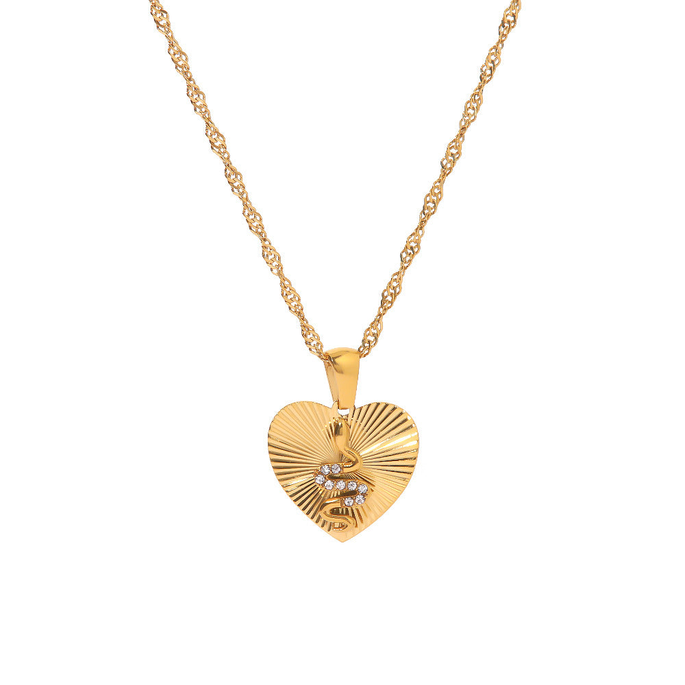 18K Gold Exquisite Compass Snake Inlaid Zircon Design Light Luxury Style Necklace Only 6d462665-a4db-4023-bb53-8990feba6aee Artshiney