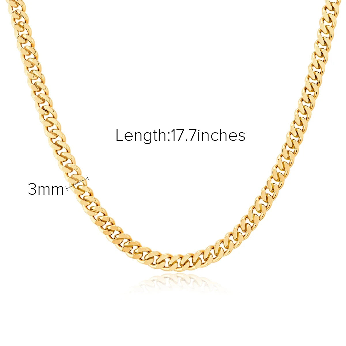 18K Gold Vintage Simple Cuban Chain Design Versatile Necklace Style A 8631df23-6619-4265-911c-97bdea2b1c26 Artshiney