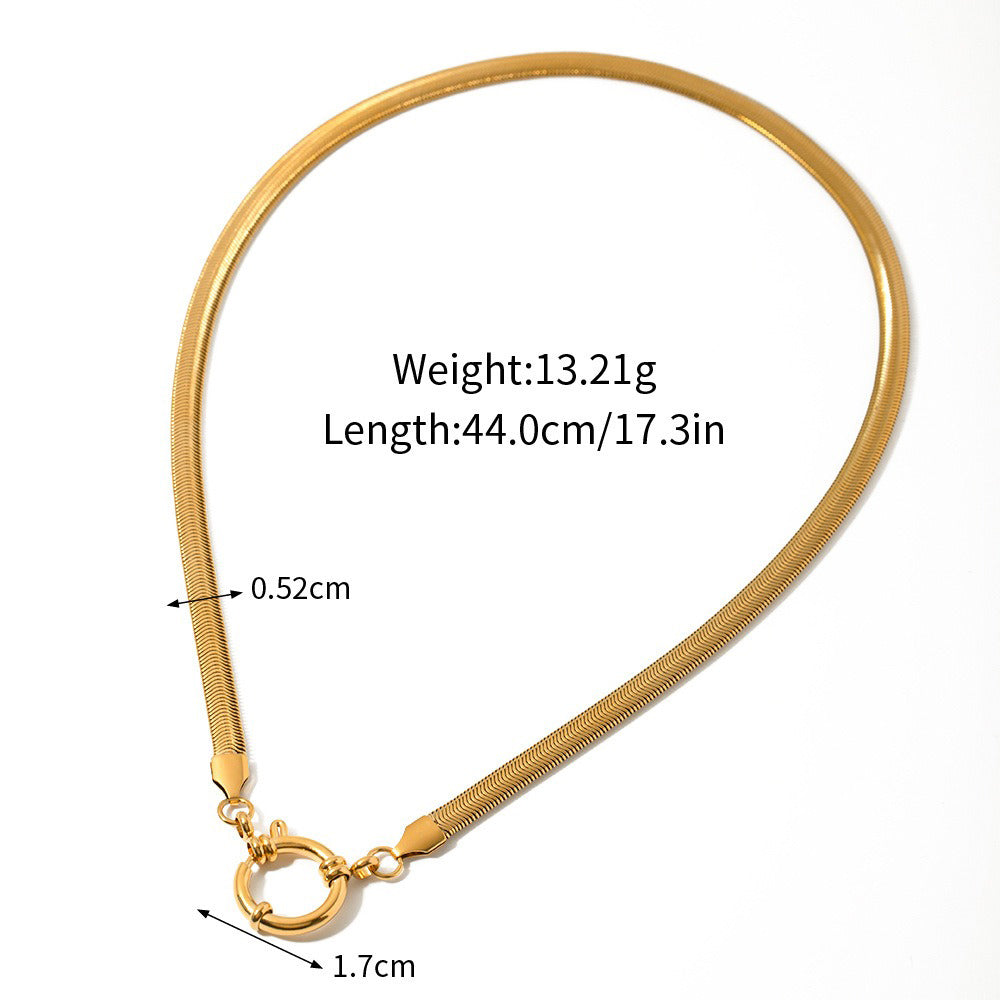 18K Gold Simple Snake Chain Necklace Only 8d8ae311-8371-4232-9049-571a81d7312d Glownestbest