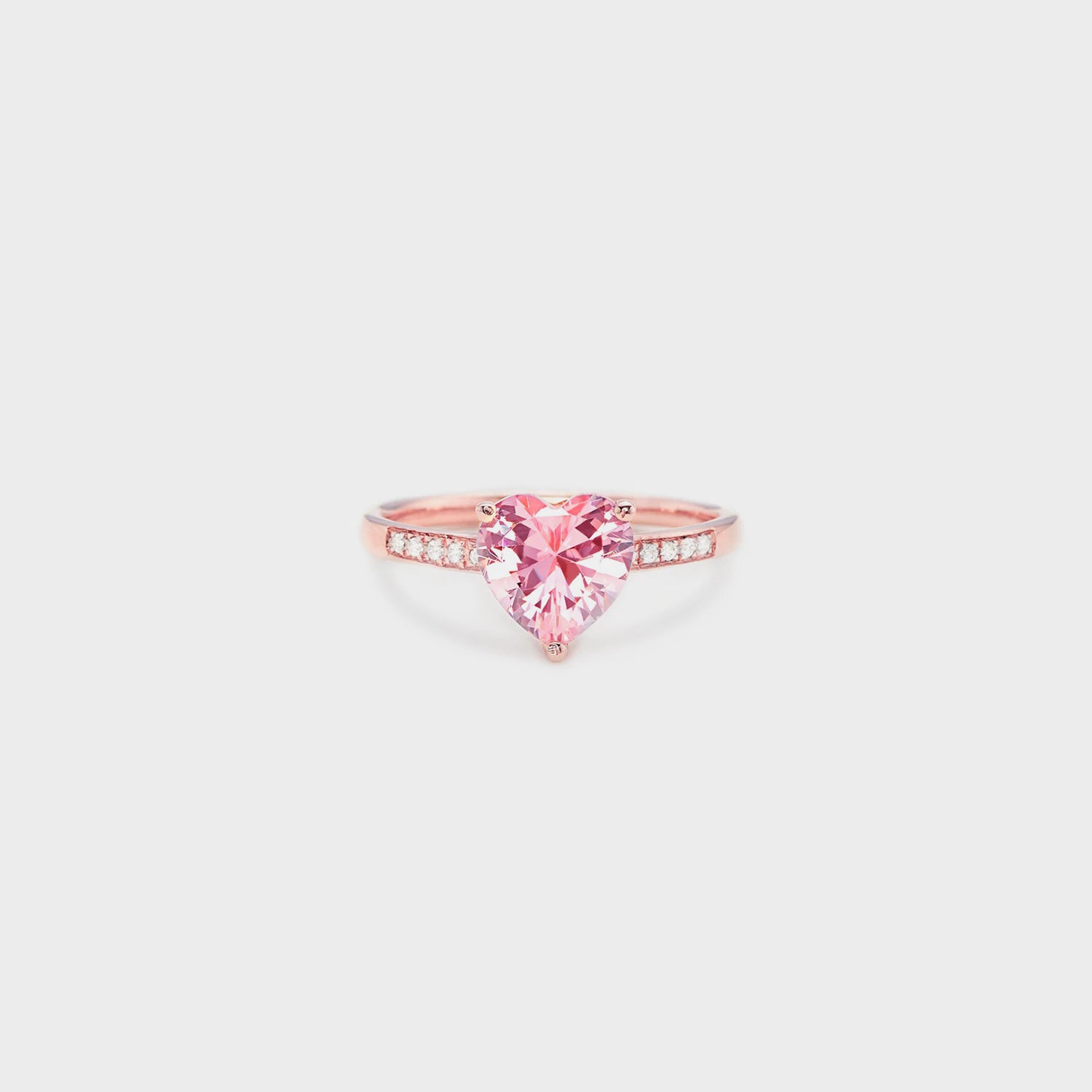 Heart Zircon 925 Sterling Silver Ring Rose Gold 913413a5-efcb-48b4-80b6-9d9a354c6799-Max Trendsi