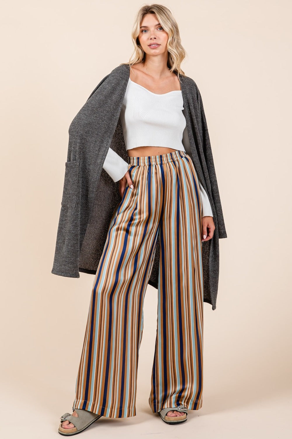 Mittoshop Striped Satin Elastic Waist Wide Leg Pants Navy Multi 95c90fcc-3bae-42b3-8b1e-bba410d8dcda-Max Trendsi