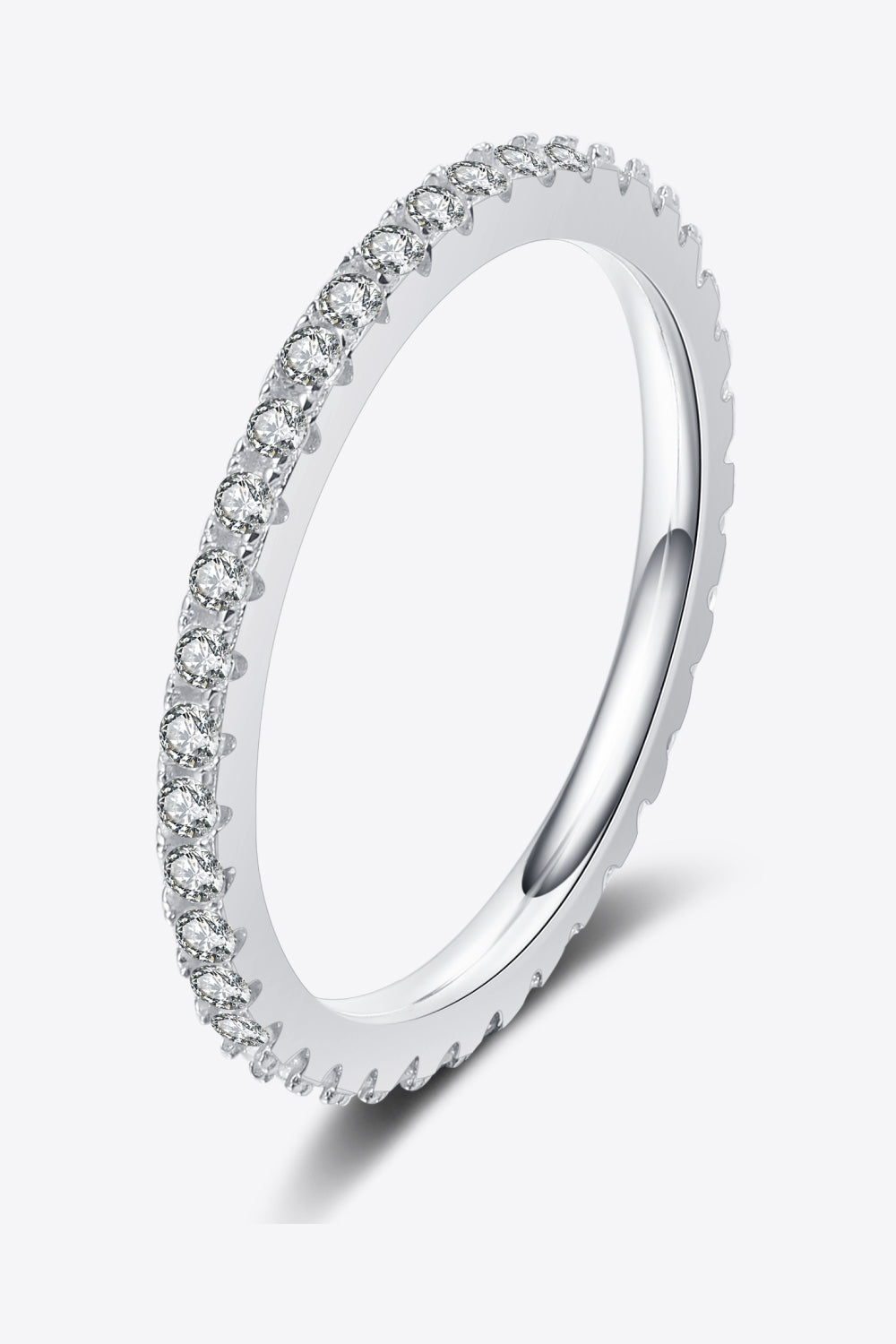 Curious Time 925 Sterling Silver Moissanite Ring Silver 9dc788bcf5794375bc1b3a0a2004b896-Max Glownestbest