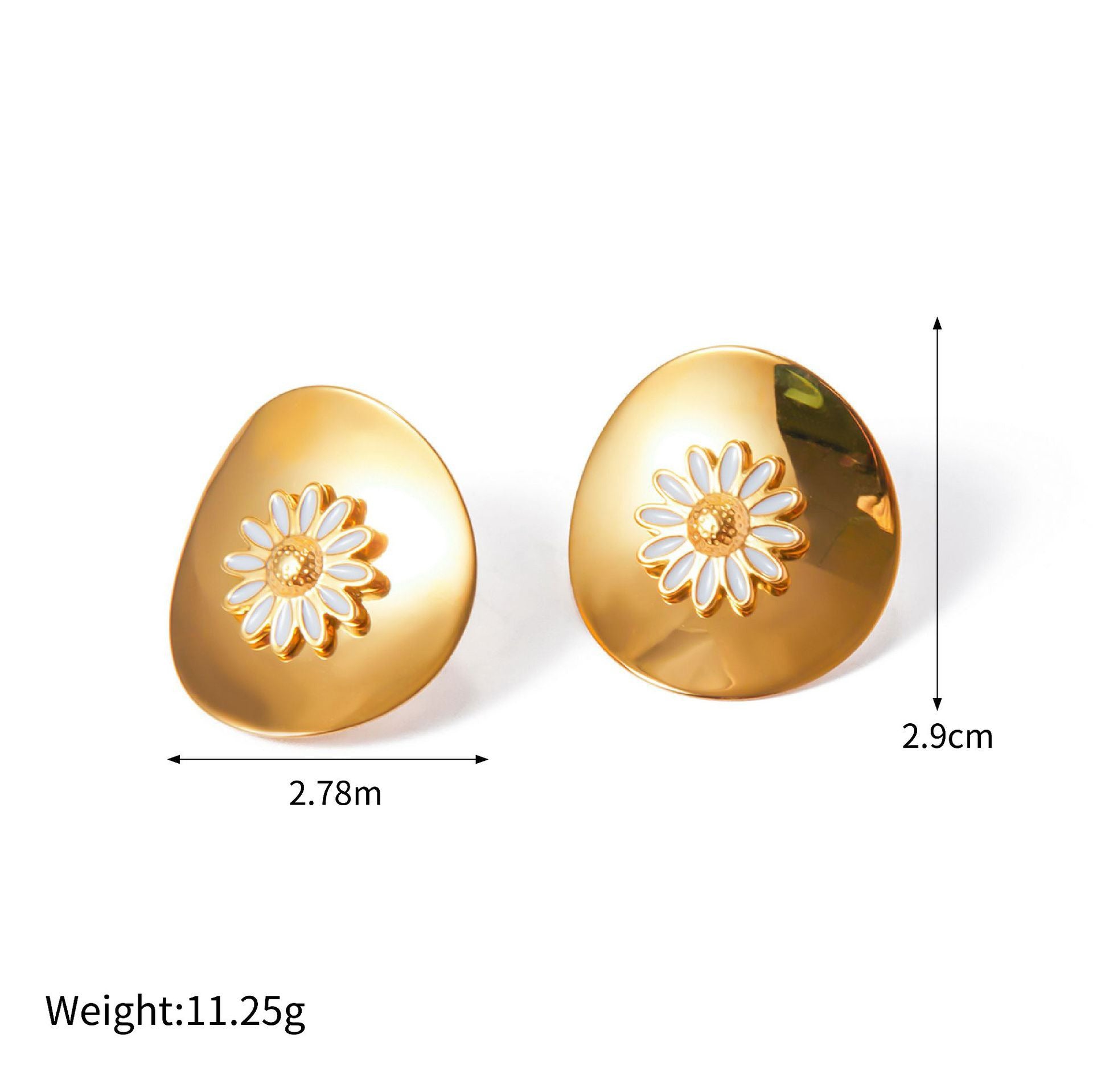 18K gold exquisite noble flower/daisy design light luxury style necklace bracelet ring earrings set Style B-Earring-09 9e41a61d-aa90-4555-88db-e2e36e94d478 Glownestbest