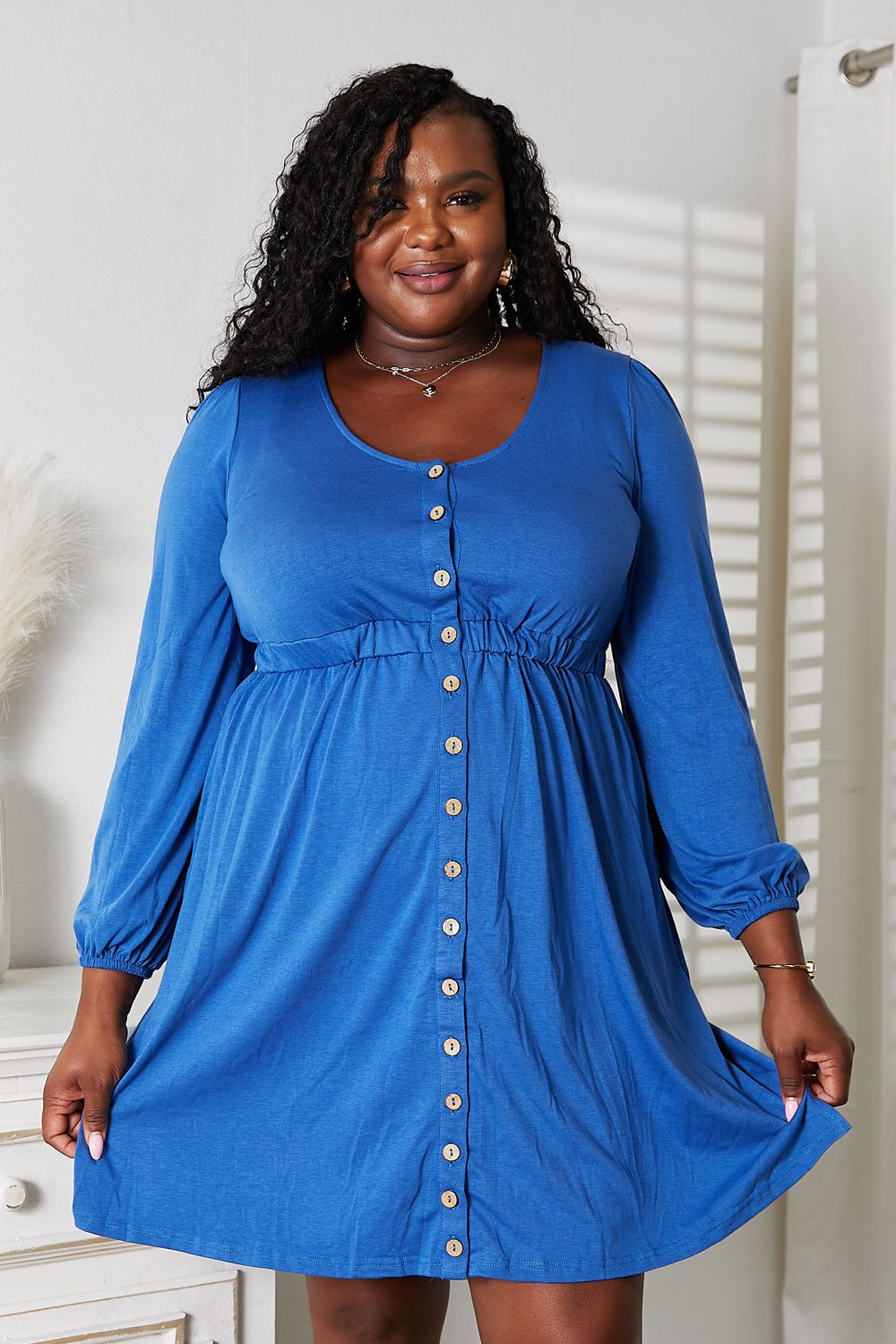 Double Take Scoop Neck Empire Waist Long Sleeve Magic Dress Royal Blue bda1a422c58a4bd5a14ec20d66b1a45d-Max Glownestbest