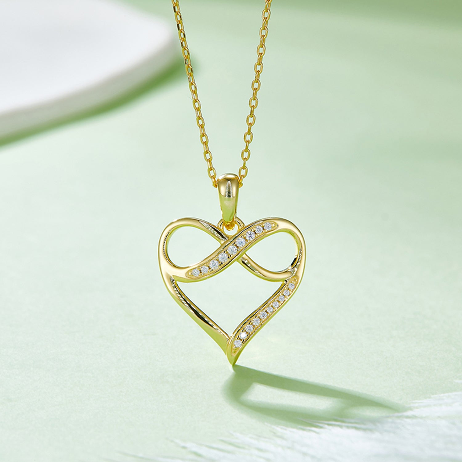 Moissanite 925 Sterling Silver Heart Necklace Gold One Size cf334055-0938-4b97-9b21-3d972f6d03d3-Max Trendsi