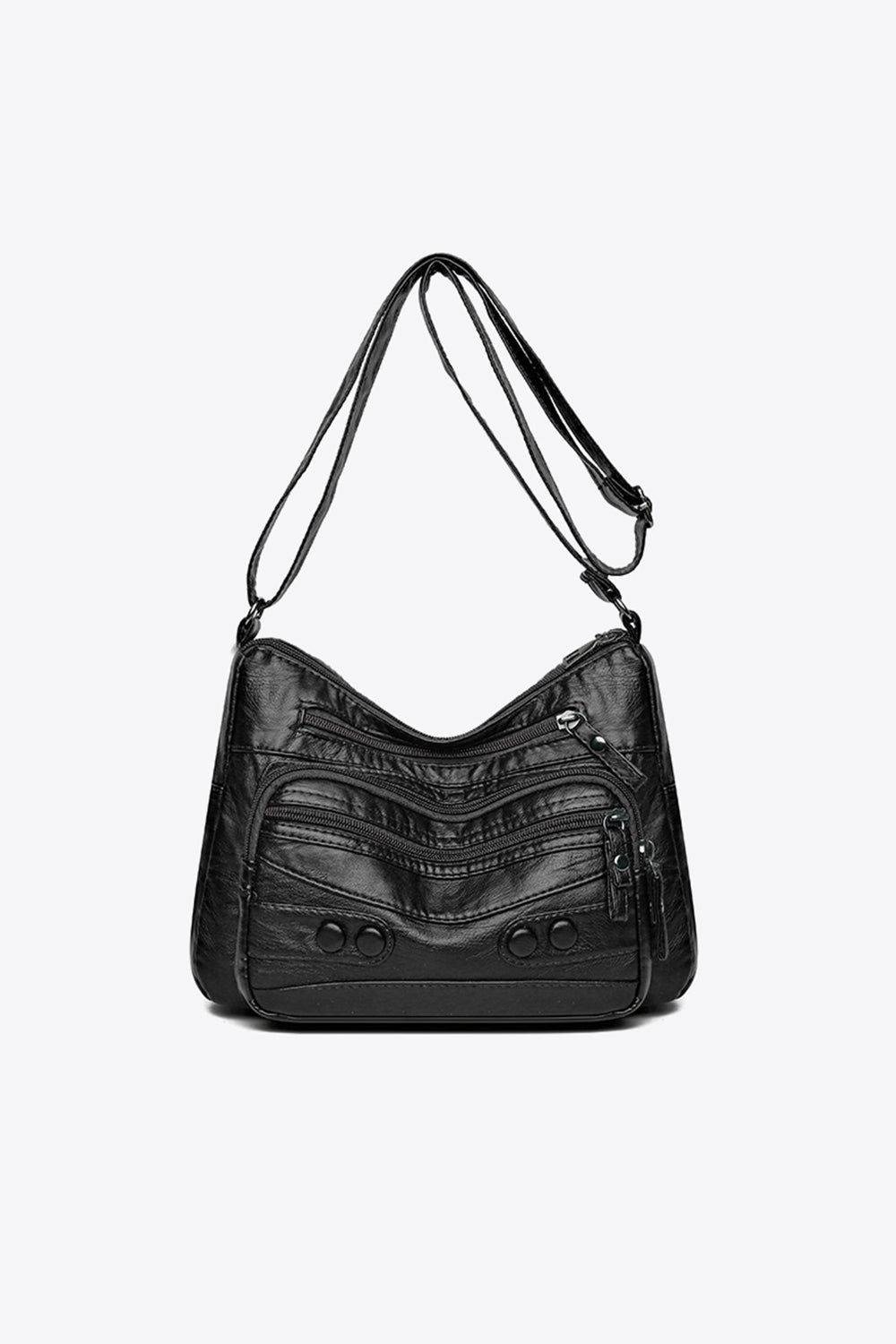 PU Leather Adjustable Strap Shoulder Bag Black One Size e4956d05-beb0-4012-9a57-25f172d43531-Max Trendsi