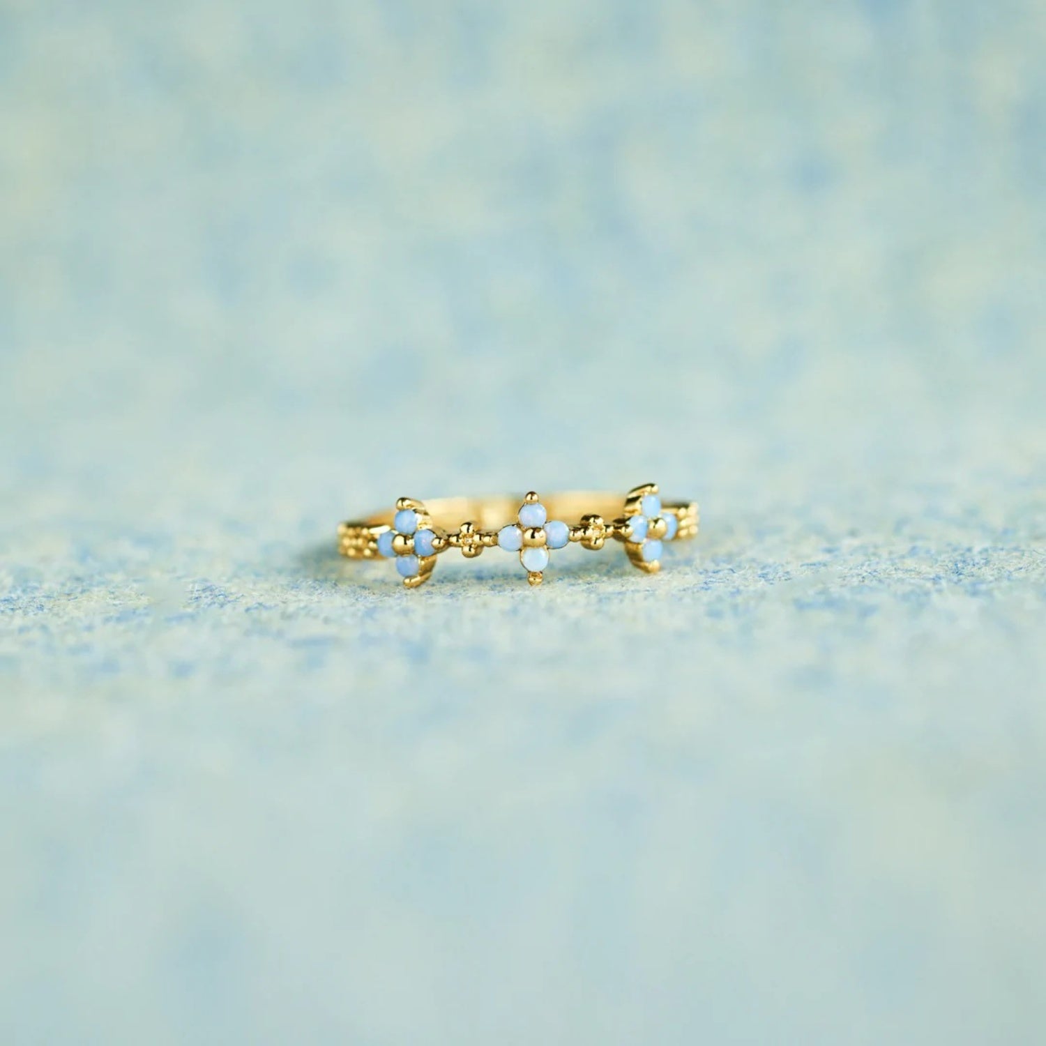 925 Sterling Silver Inlaid Zircon Flower Ring Gold f66844ef-ceac-4092-b564-067060ec3dde-Max Trendsi