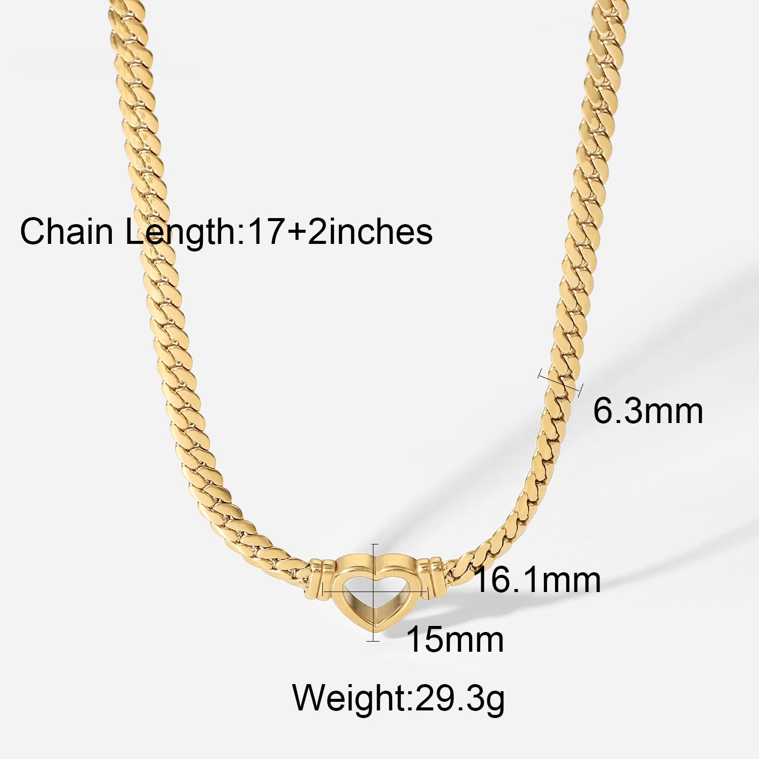 18K Gold Trendy Fashion Flat Snake Chain Hollow Heart Design Pendant Necklace Style A fbb99f9c-3014-42e0-92df-4d3d6e63f697 Artshiney