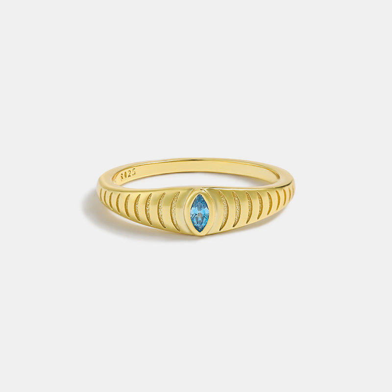 925 Sterling Silver Inlaid Zircon Ring Gold 0028c650-04d5-4b63-a835-4723f9416e2f-Max Trendsi