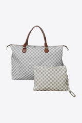Checkered Two-Piece Bag Set Ivory One Size 005fbf55-34eb-45d3-b728-17704a87fc9c-Max Trendsi