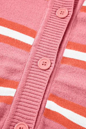 Striped Button Down Long Sleeve Cardigan 0072b5359e154dca9a2aa21209d0f271-Max Glownestbest