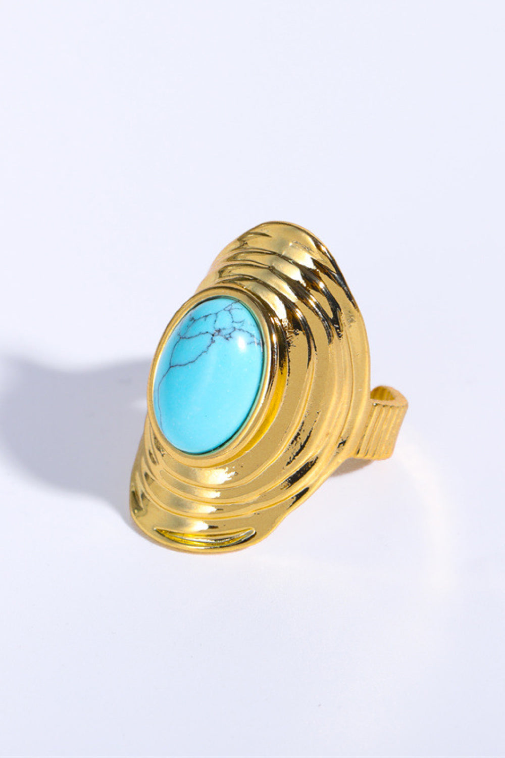 Natural Stone Copper Ring Light Blue One Size 00993b4a235b447381a7ecf3e30876c8-Max Trendsi