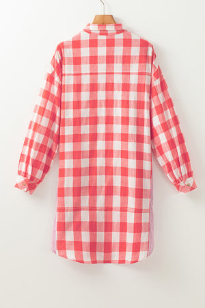 Plaid Collared Neck Long Sleeve Shirt Dress 00a4b280837241d2b409c26853f591fc-Max Glownestbest