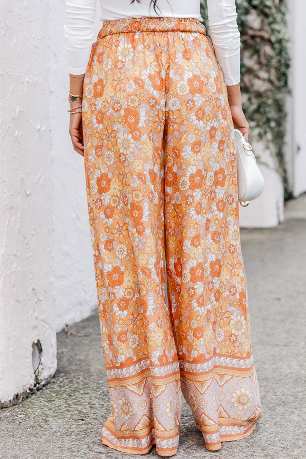 Floral Tie Front Wide Leg Pants 00c11faffec042bf9921c9b4c95f865b-Max Trendsi