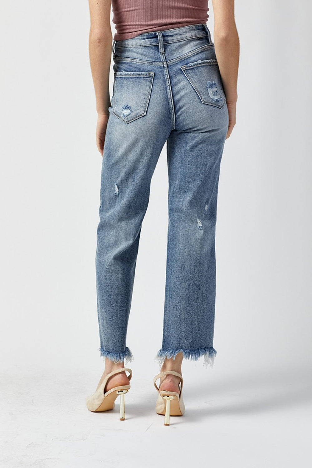 RISEN High Waist Raw Hem Straight Jeans 00e1fcd6-7939-4656-9b29-1ff8ac640766-Max Trendsi