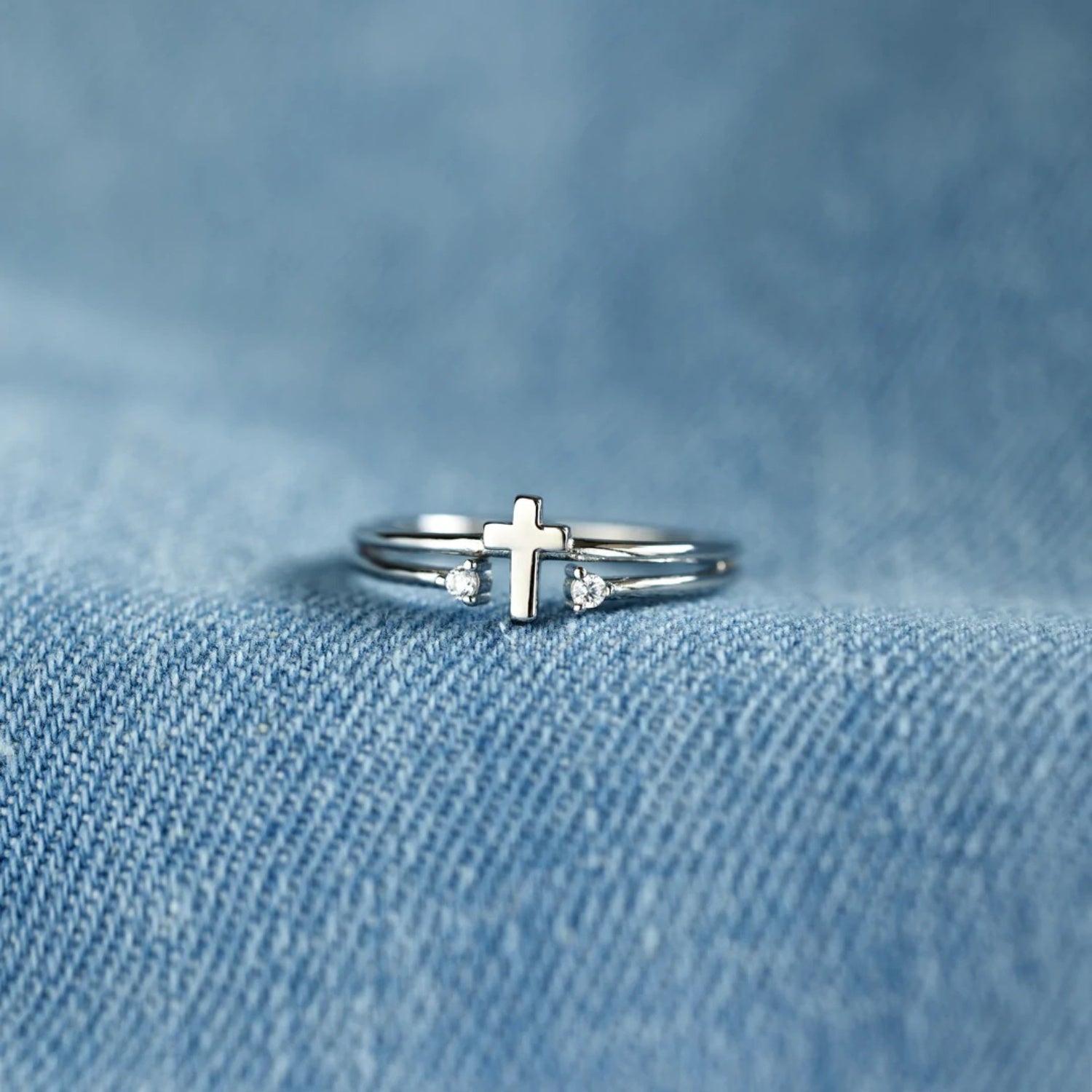 925 Sterling Silver Cross Ring Silver One Size 00ef5cdc-7ff3-486c-bb9d-277ab3aff7dc-Max Trendsi