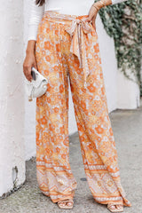 Floral Tie Front Wide Leg Pants Sherbet 011fa6b75ff84c2d8f92249982673a90-Max Trendsi