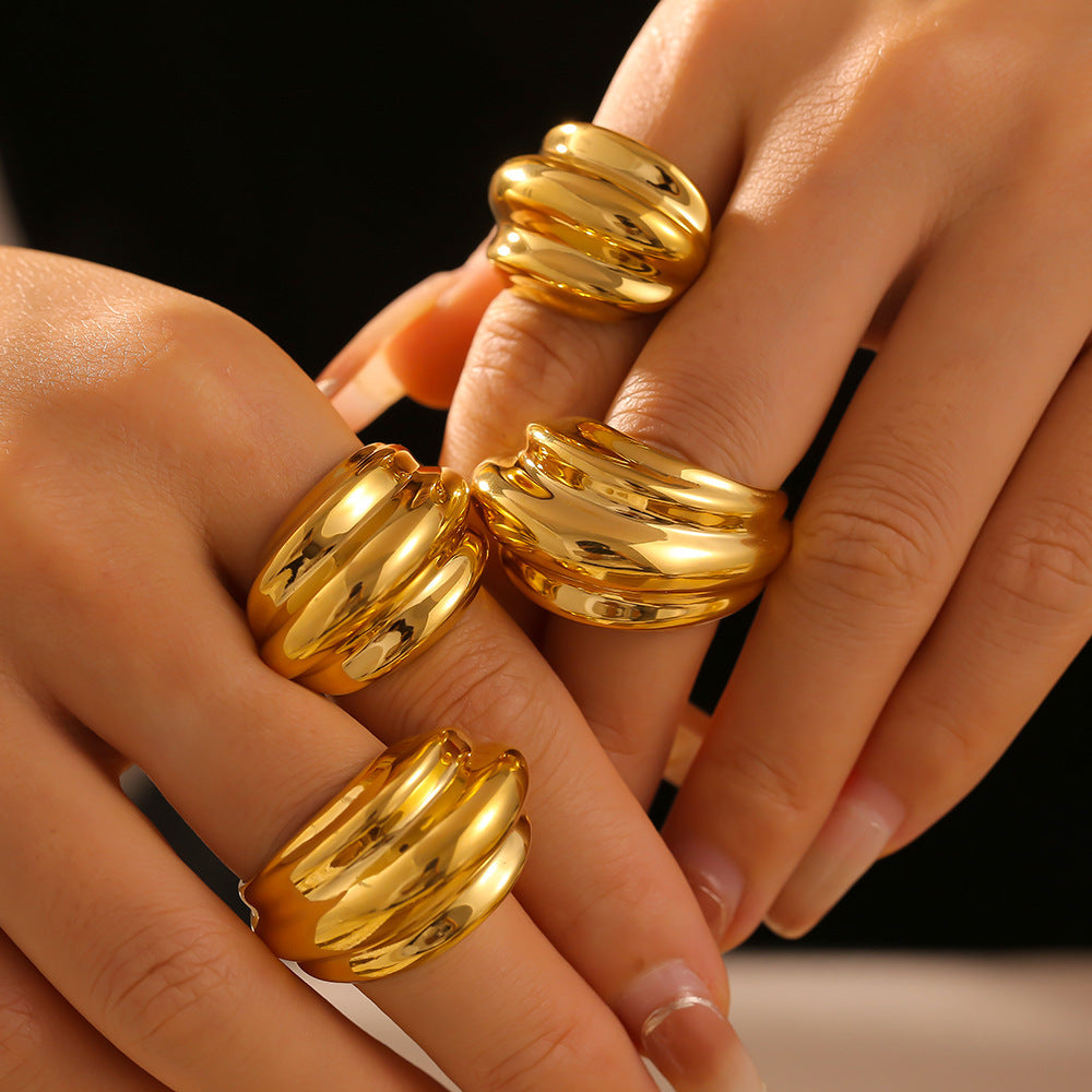 18K Gold-Plated Titanium Steel Open Ring Gold 0155394a-cd8c-4c27-875f-1e6445f44098-Max Trendsi
