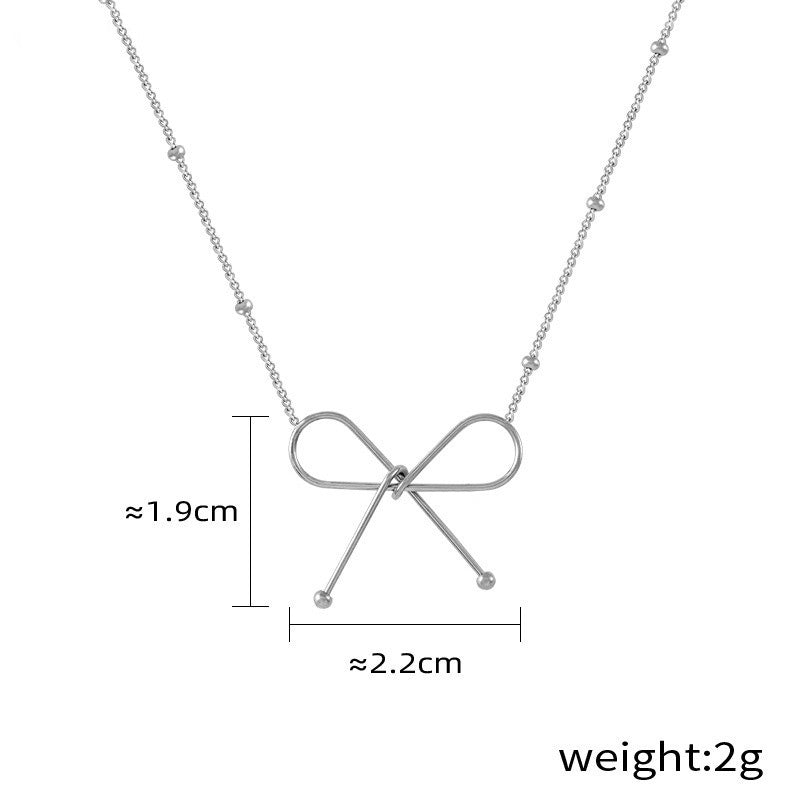18K gold exquisite noble bow design light luxury style necklace bracelet set 0173fe05-2eb0-4e5a-adf2-f6de9d2598b2 Artshiney