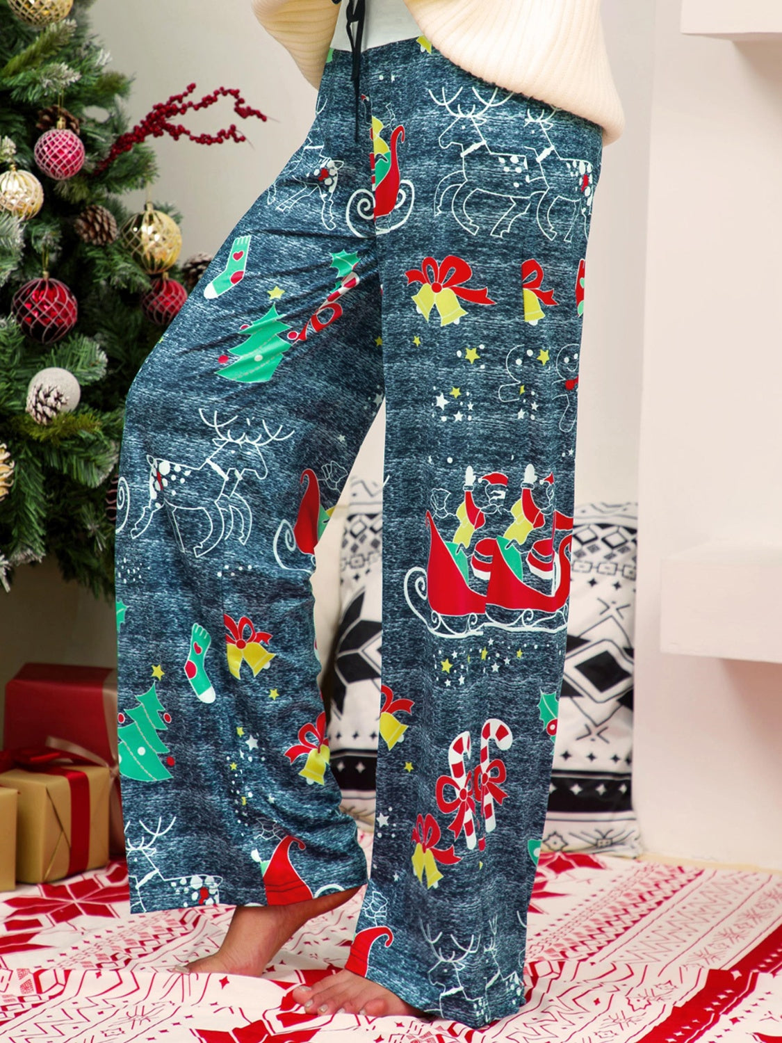 Christmas Straight Leg Pants 01b4d08a-1800-4559-b4af-63dcc4c2f54a-Max Trendsi
