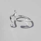 Cat Shape 925 Sterling Silver Ring Silver 01cf1d89-2456-425c-9019-539f56b7f61a-Max Trendsi
