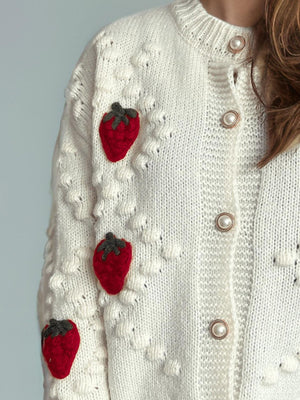 Strawberry Button Down Long Sleeve Cardigan 01dd7f28-d0cc-42b0-ac4c-061999affd42-Max Glownestbest
