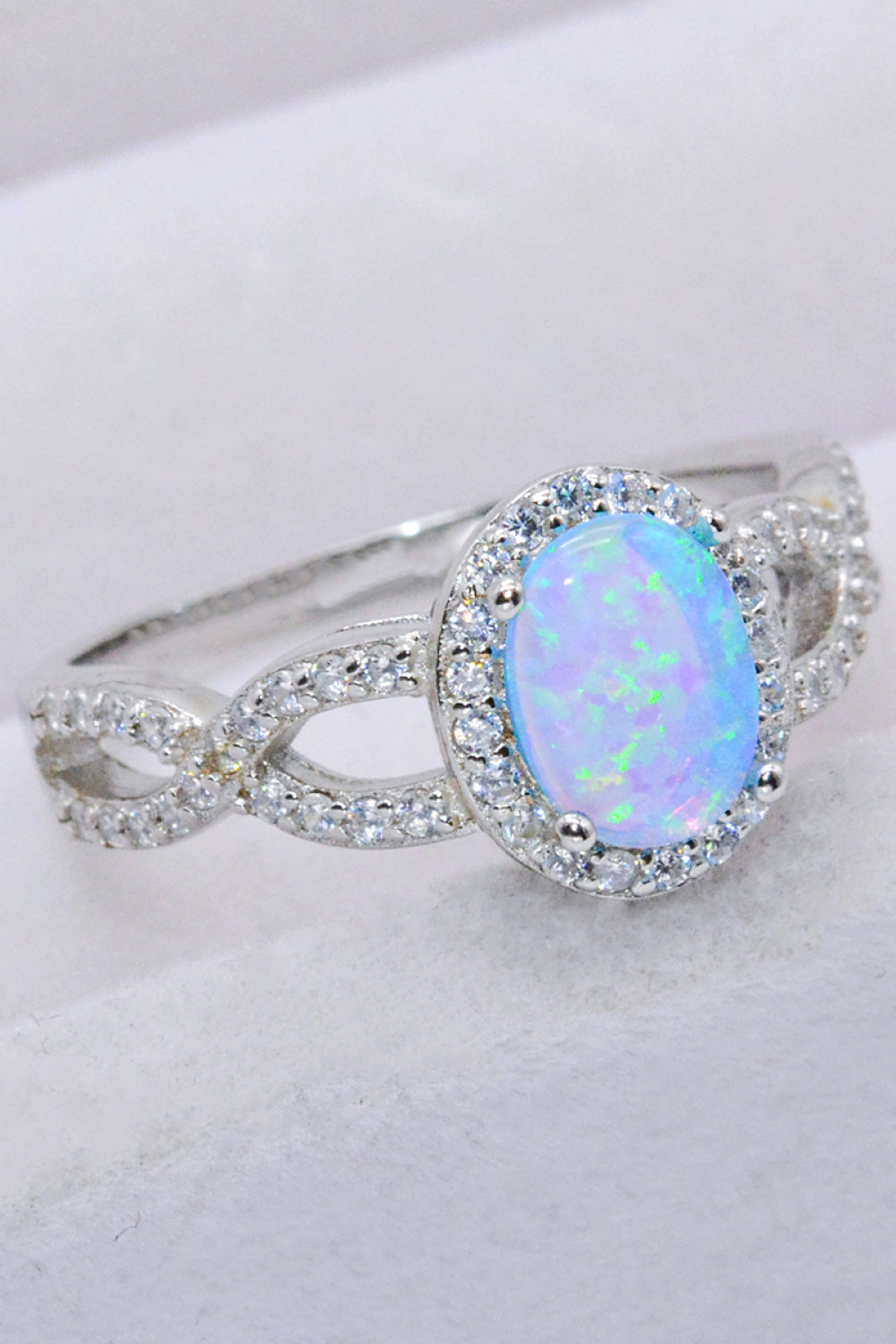 925 Sterling Silver Opal Halo Ring 01f5f7400e4b4b1a89e82ea4cd991484-Max Trendsi