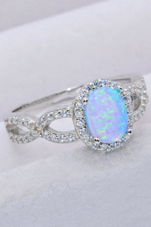 925 Sterling Silver Opal Halo Ring 01f5f7400e4b4b1a89e82ea4cd991484-Max Trendsi