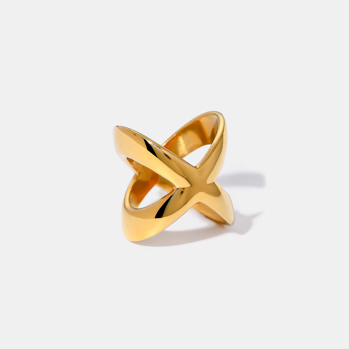 18K Gold-Plated Crisscross Ring Gold 7 022e1d77-6724-4868-aebd-72073f821888-Max Trendsi