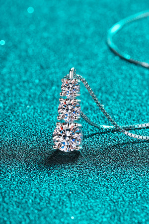 Moissanite Triple-Pendant Necklace 032b8e67a5ca4892bab1debfa4897fb7-Max Trendsi