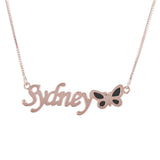 Noble Dazzling Butterfly Custom Name Necklace Rose gold 0332939f-a928-4598-951c-551553f0dbd4 Artshiney