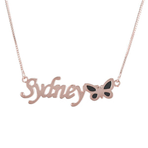 Noble Dazzling Butterfly Custom Name Necklace Rose gold 0332939f-a928-4598-951c-551553f0dbd4 Artshiney