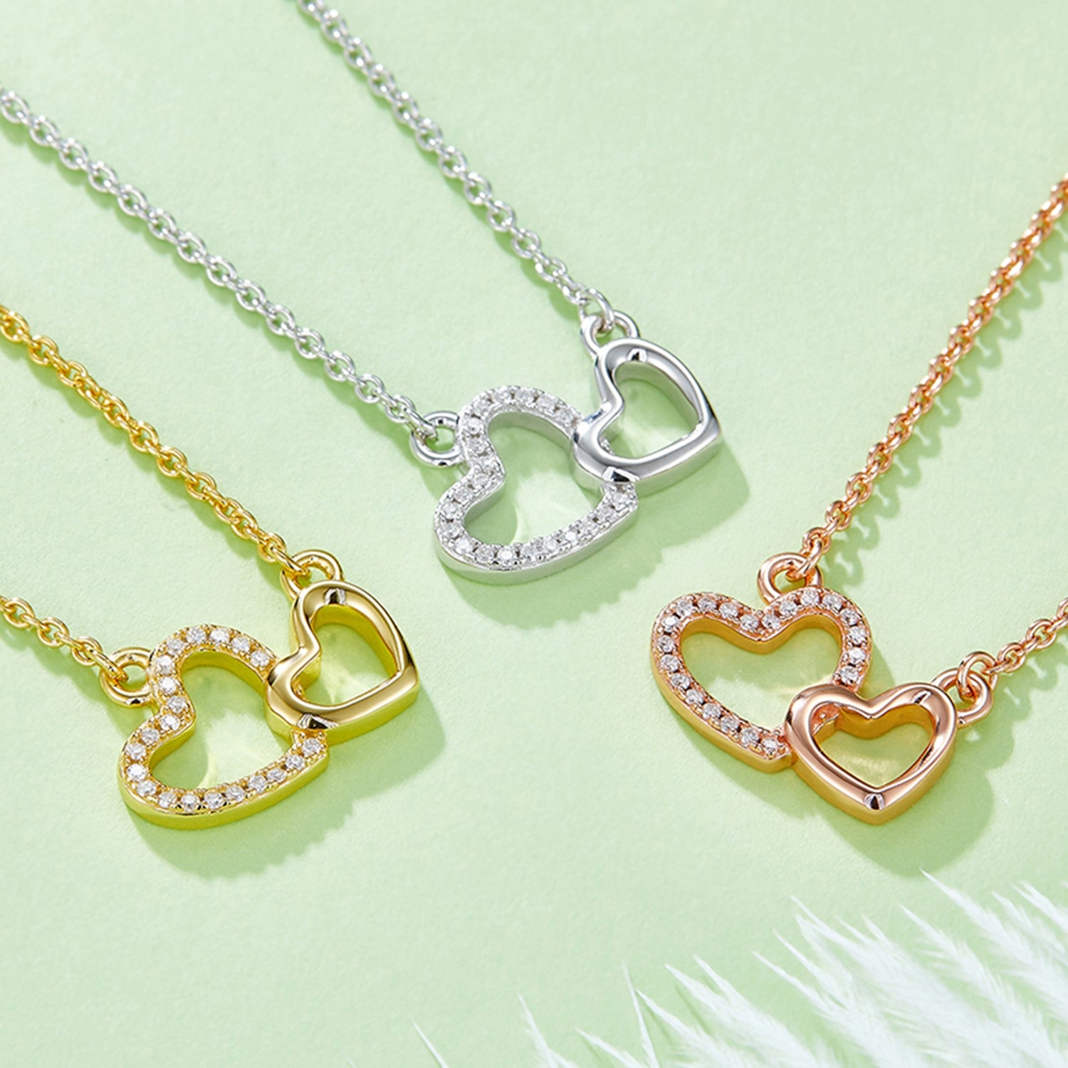 Moissanite 925 Sterling Silver Heart Necklace 03cad502-33c6-4a4d-b945-3691cb690f12-Max Trendsi