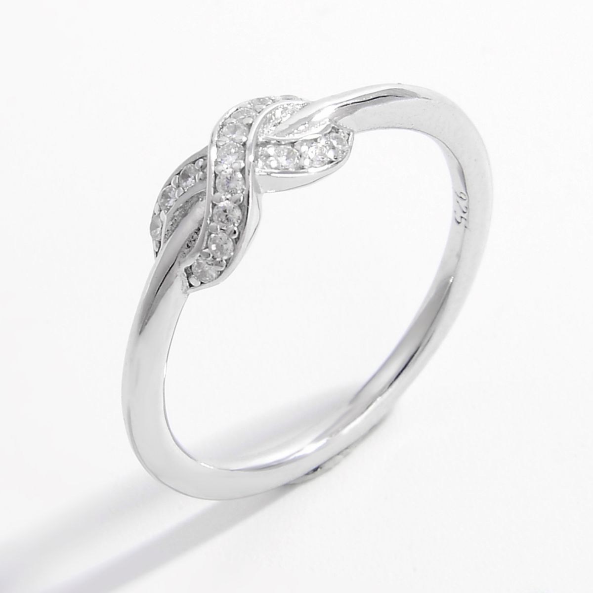 925 Sterling Silver Zircon Geometric Ring 0466b23c-ca04-41d6-a671-3eff1c4a609a-Max Trendsi