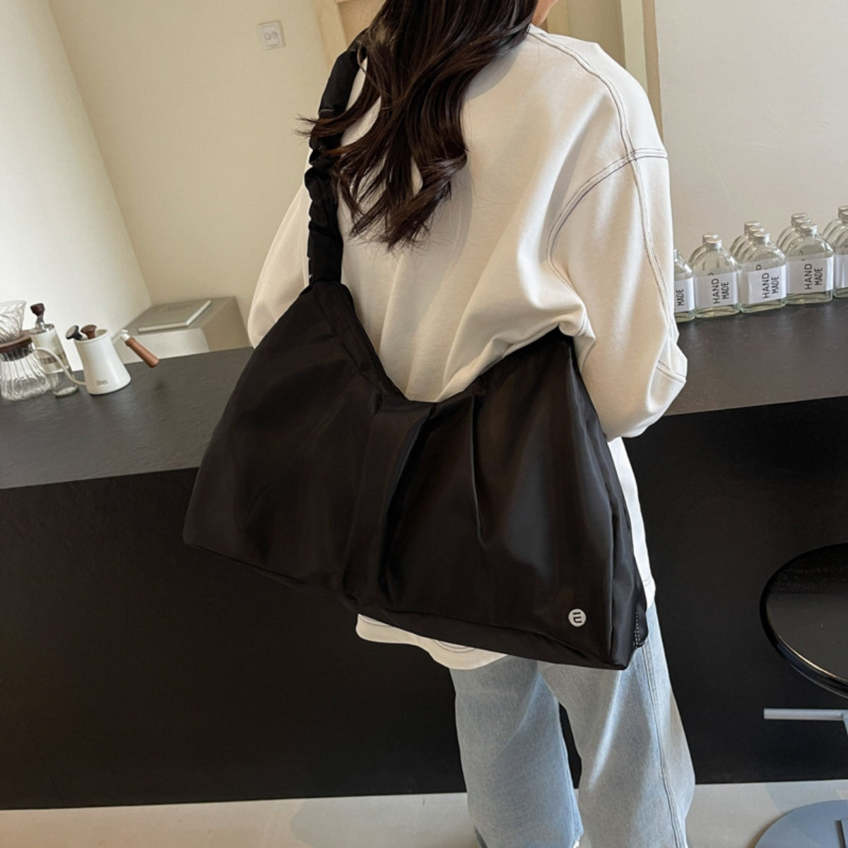 Ruched Large Tote Bag 047a5c71-4d07-48af-b19d-5c6c44305610-Max Trendsi