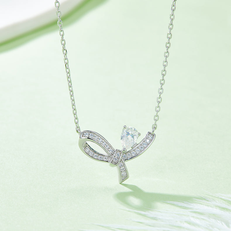 Moissanite 925 Sterling Silver Necklace Silver One Size 051a1b9debe2468087d88d8368d79983-Max Trendsi