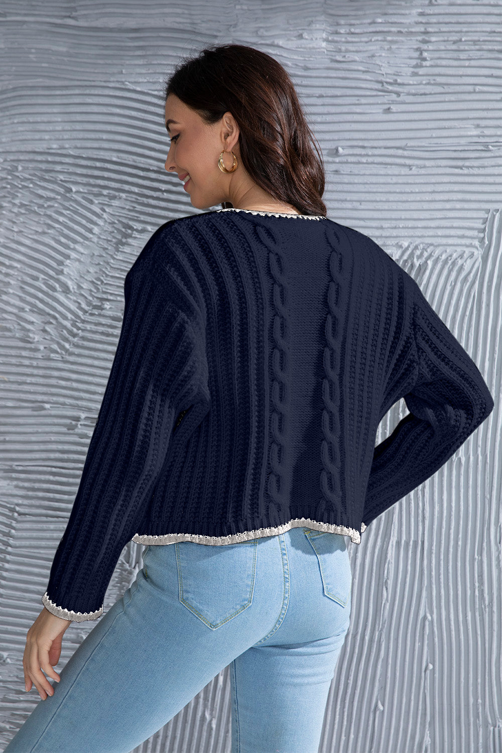 Graphic Cable-Knit Button Up Cardigan 054c71c3-e663-4254-9260-2aae974e8252-Max Glownestbest