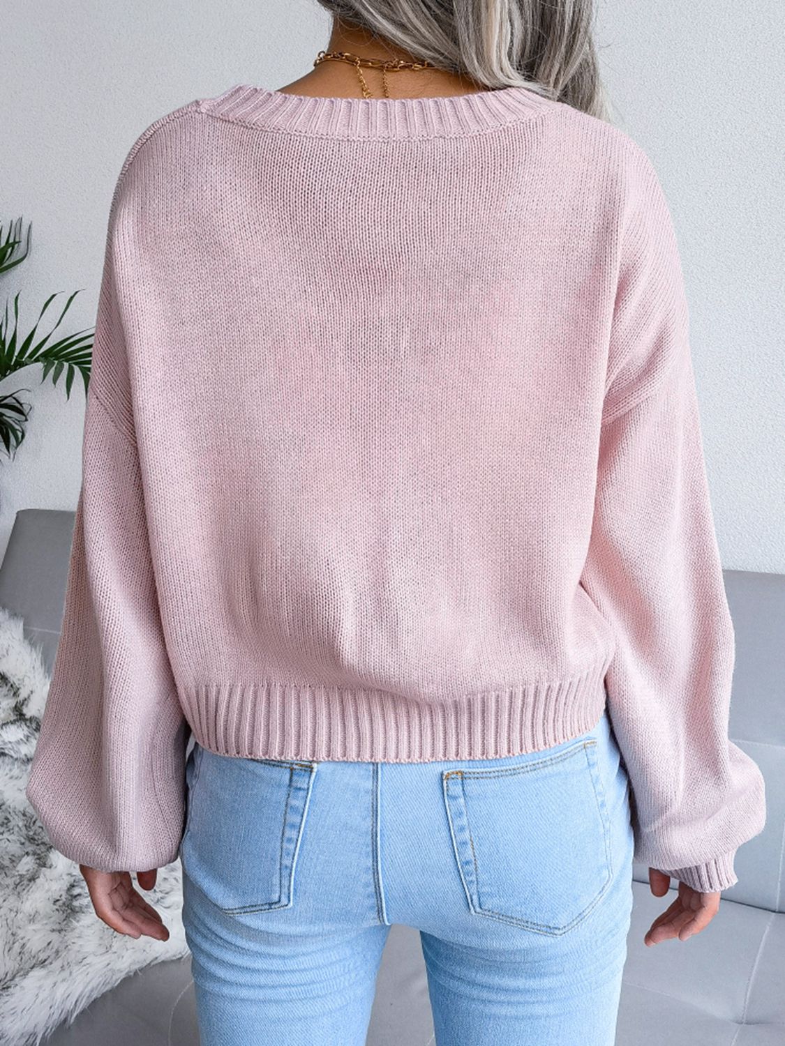 Cloud Print Button Down Ribbed Trim Cardigan 055f2497e065405f8e42b0d42cce355b-Max Glownestbest