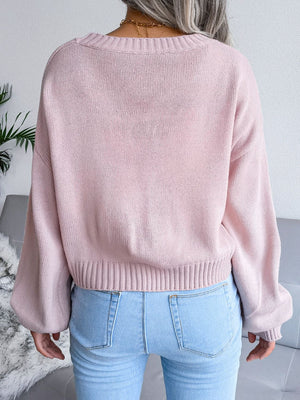 Cloud Print Button Down Ribbed Trim Cardigan 055f2497e065405f8e42b0d42cce355b-Max Glownestbest
