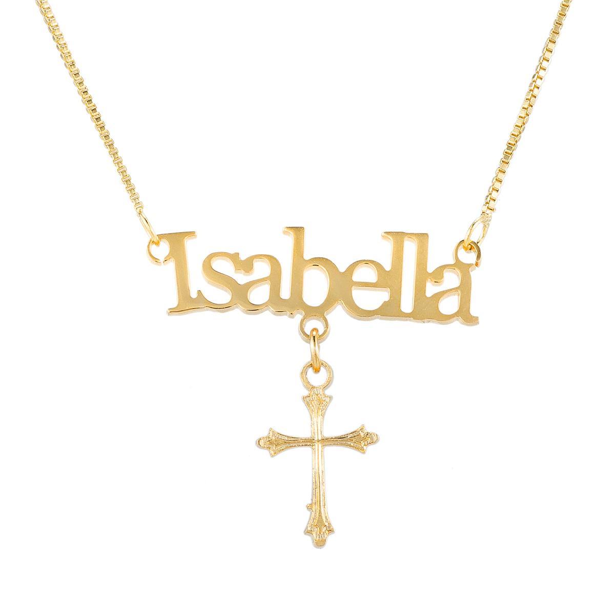 Fashion Simple With Cross Custom Name Necklace 06265289-b13a-400b-bd29-43b511a177a7 Artshiney